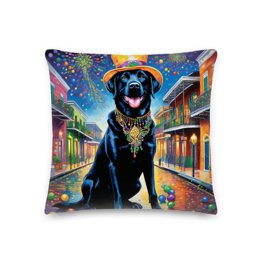 PugMug Custom Black Labrador Retriever Premium Pillow
