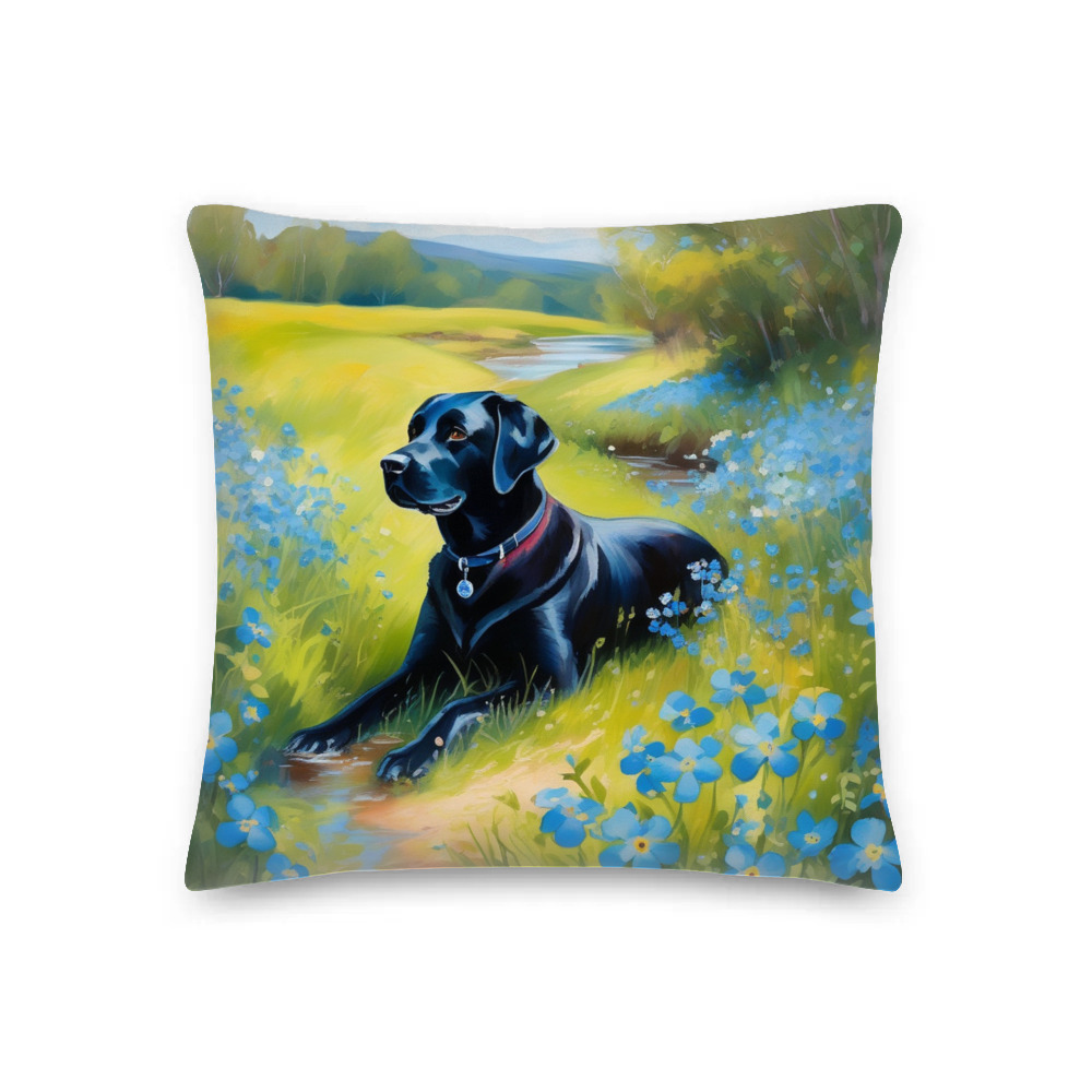 PugMug Custom Black Labrador Retriever Premium Pillow