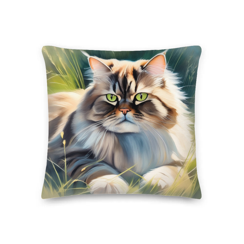 PugMug Custom Tabby Persian Cat Premium Pillow