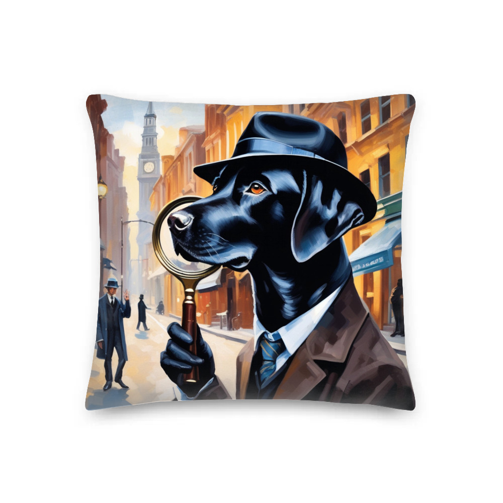 PugMug Custom Black Labrador Retriever Premium Pillow