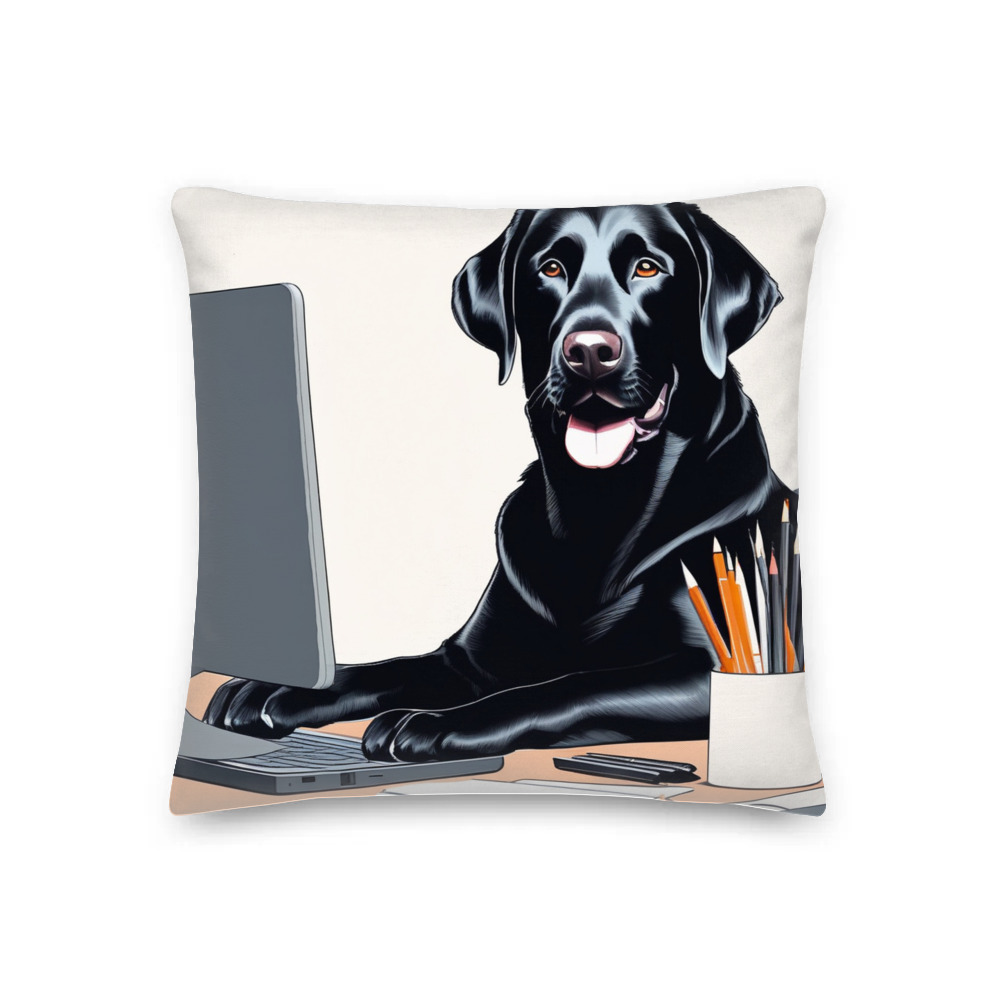 PugMug Custom Black Labrador Retriever Premium Pillow