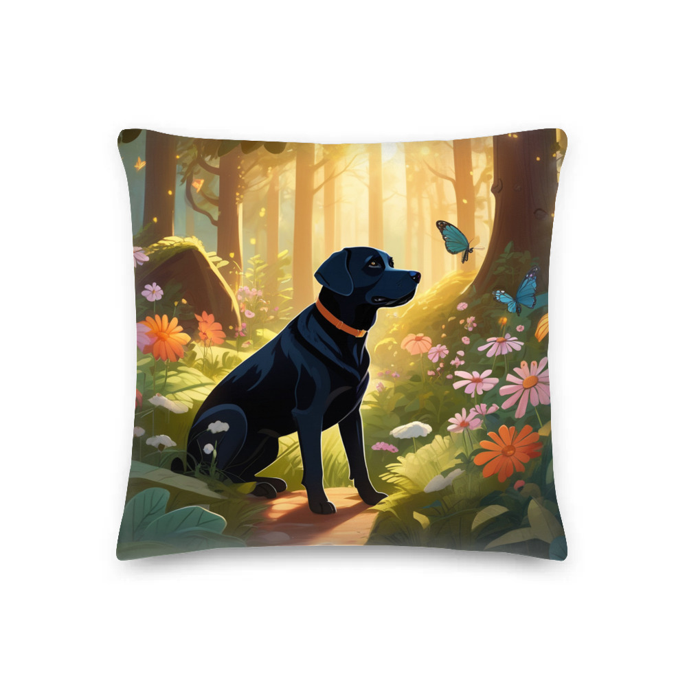 PugMug Custom Black Labrador Retriever Premium Pillow