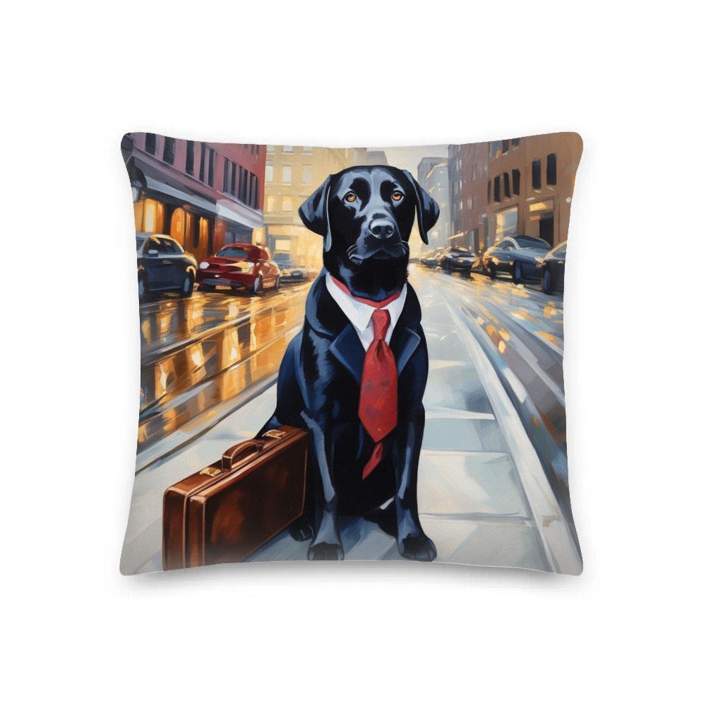 PugMug Custom Black Labrador Retriever Premium Pillow