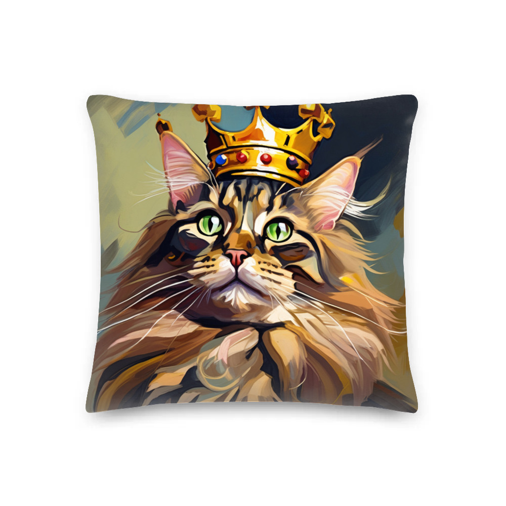 PugMug Custom Tabby Maine Coon Cat Premium Pillow