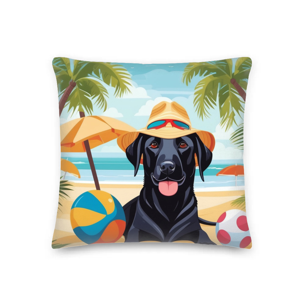 PugMug Custom Black Labrador Retriever Premium Pillow