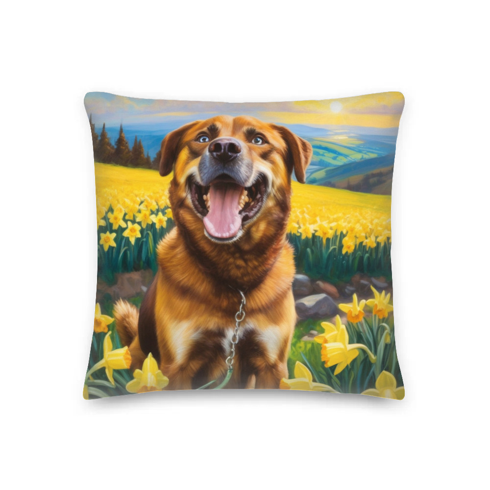 PugMug Custom Blue Premium Pillow