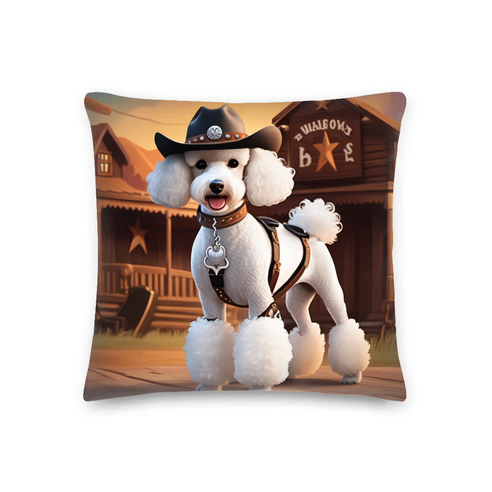 PugMug Custom White Poodle Premium Pillow