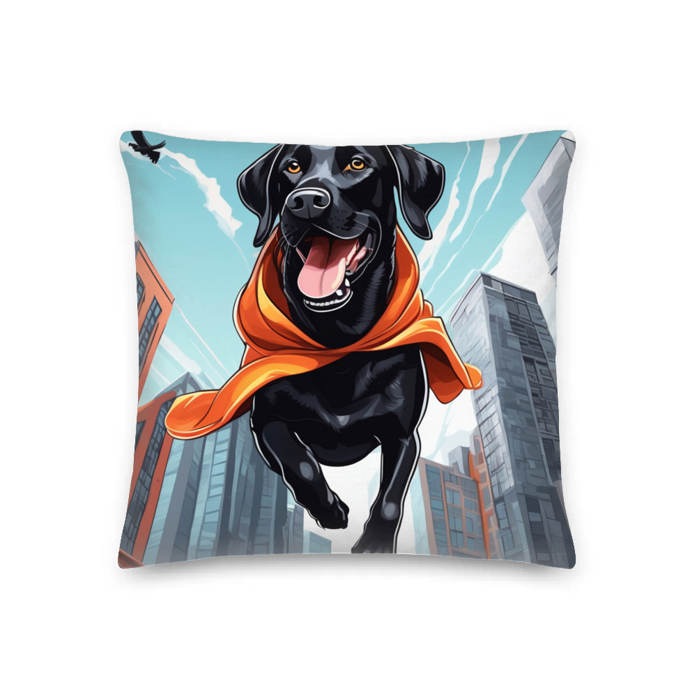 PugMug Custom Black Labrador Retriever Premium Pillow