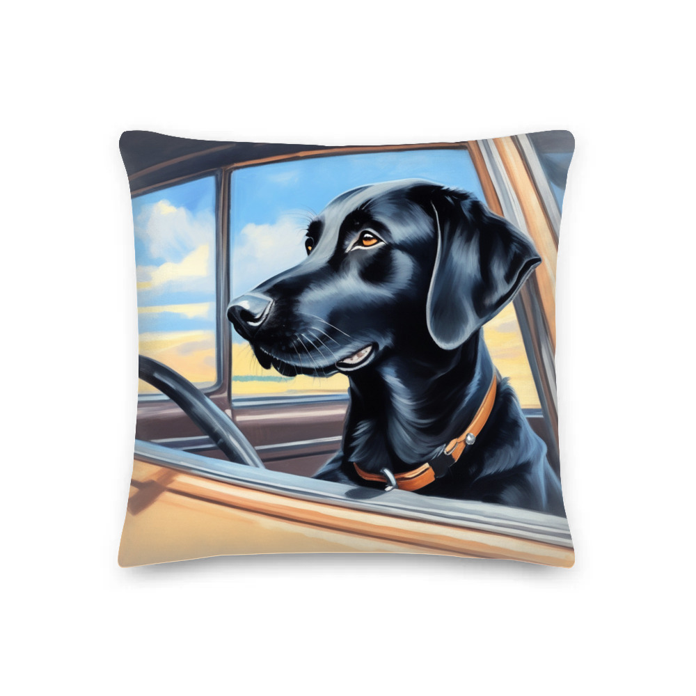 PugMug Custom Black Labrador Retriever Premium Pillow