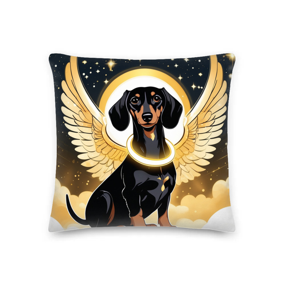 PugMug Custom Black Dachshund Premium Pillow