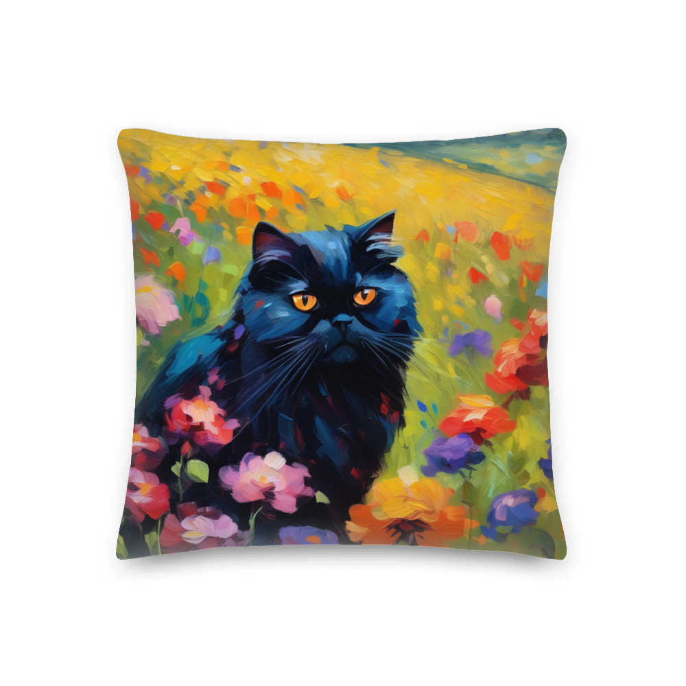 PugMug Custom Black Persian Cat Premium Pillow