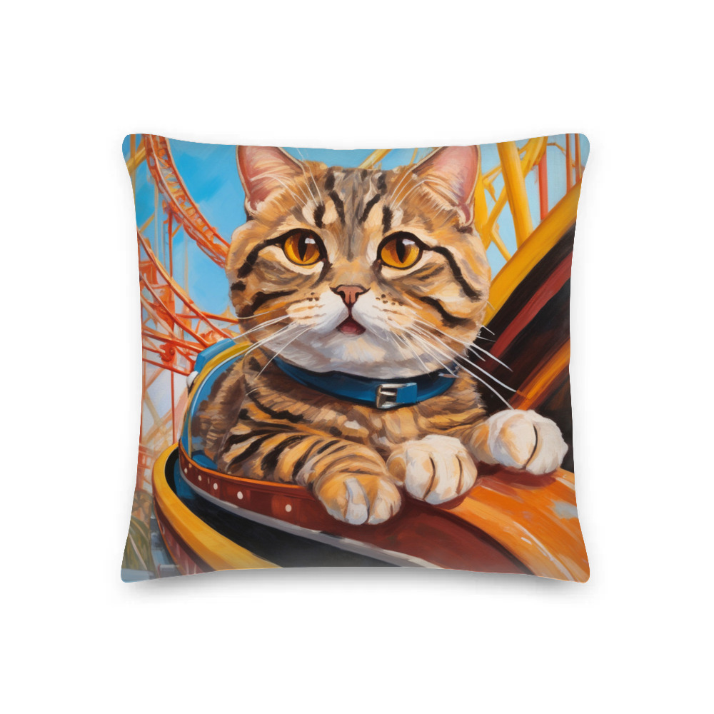 PugMug Custom Tabby Scottish Fold Cat Premium Pillow
