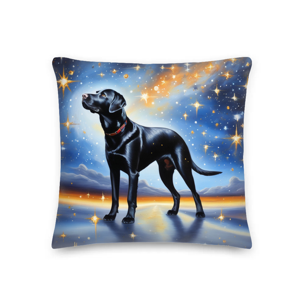 PugMug Custom Black Labrador Retriever Premium Pillow