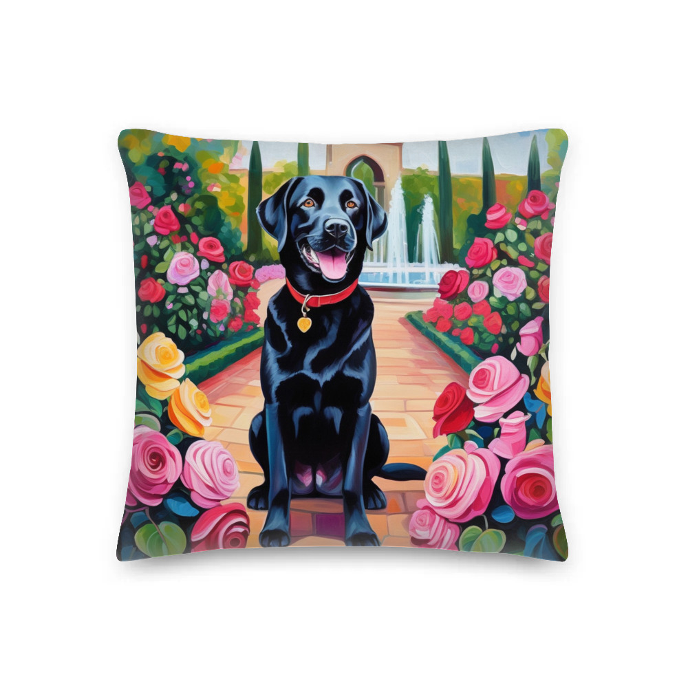 PugMug Custom Black Labrador Retriever Premium Pillow