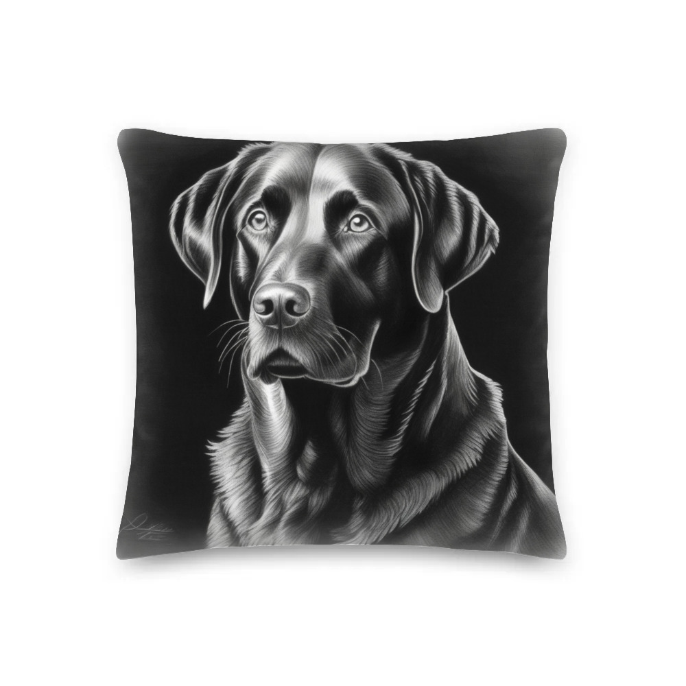 PugMug Custom Black Labrador Retriever Premium Pillow