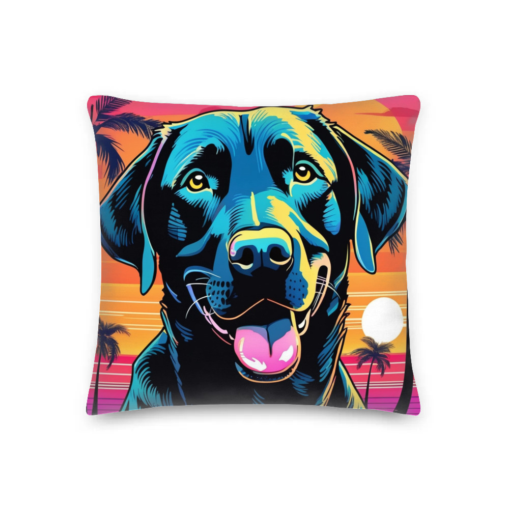 PugMug Custom Black Labrador Retriever Premium Pillow