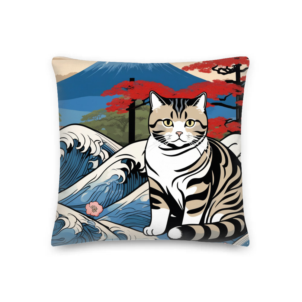 PugMug Custom Tabby Scottish Fold Cat Premium Pillow