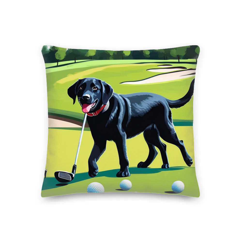 PugMug Custom Black Labrador Retriever Premium Pillow