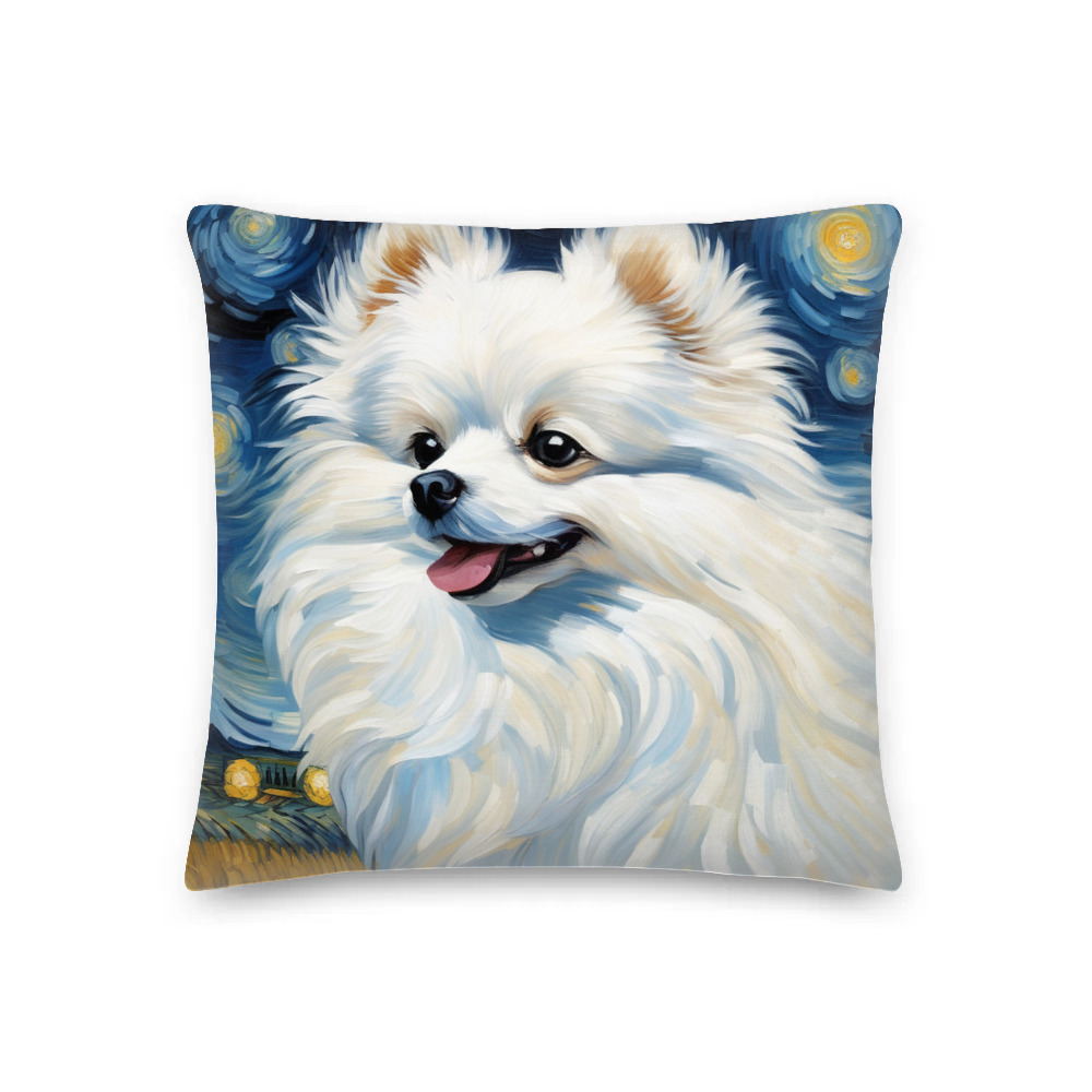 PugMug Custom White Pomeranian Premium Pillow