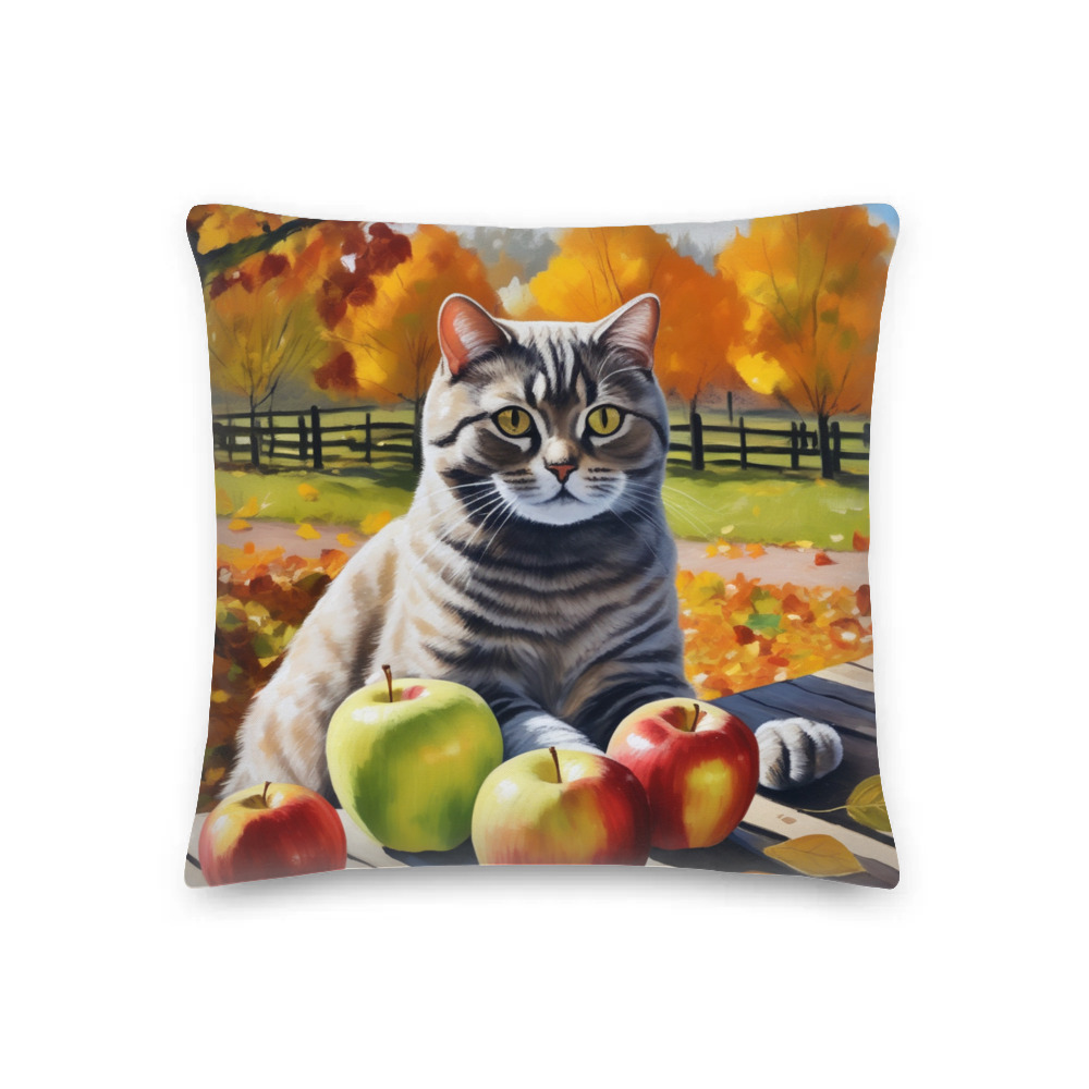 PugMug Custom Tabby British Shorthair Cat Premium Pillow