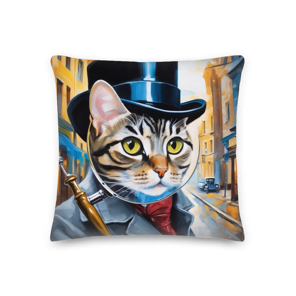 PugMug Custom Tabby American Shorthair Cat Premium Pillow