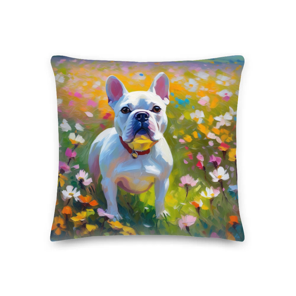 PugMug Custom White French Bulldog Premium Pillow