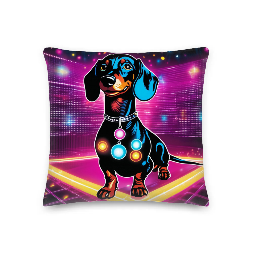 PugMug Custom Black Dachshund Premium Pillow