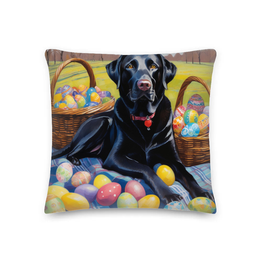 PugMug Custom Black Labrador Retriever Premium Pillow
