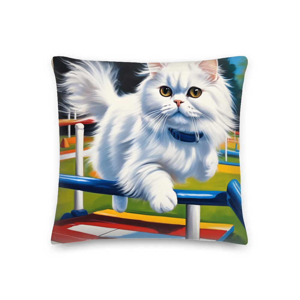 PugMug Custom White Persian Cat Premium Pillow