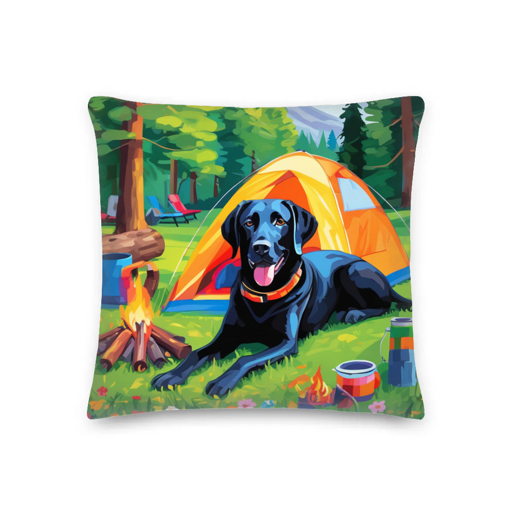 PugMug Custom Black Labrador Retriever Premium Pillow