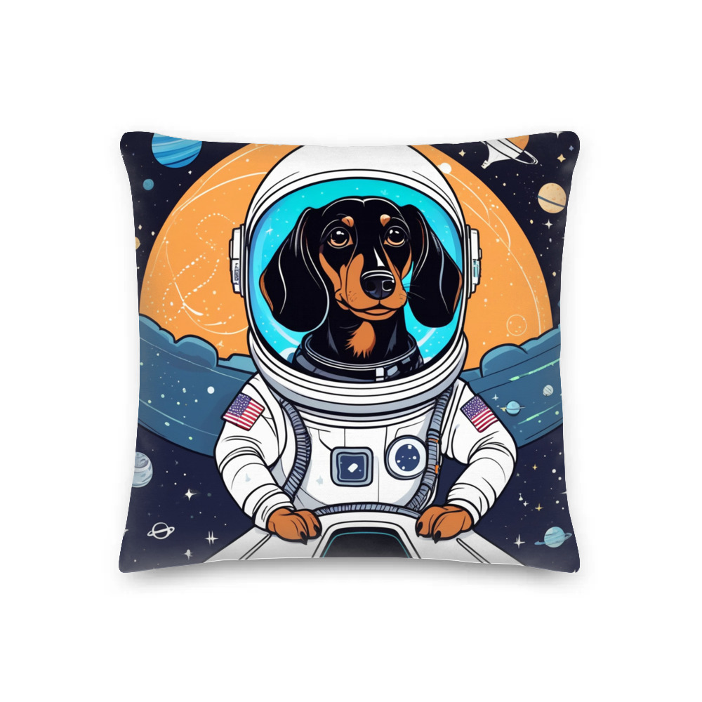 PugMug Custom Black Dachshund Premium Pillow