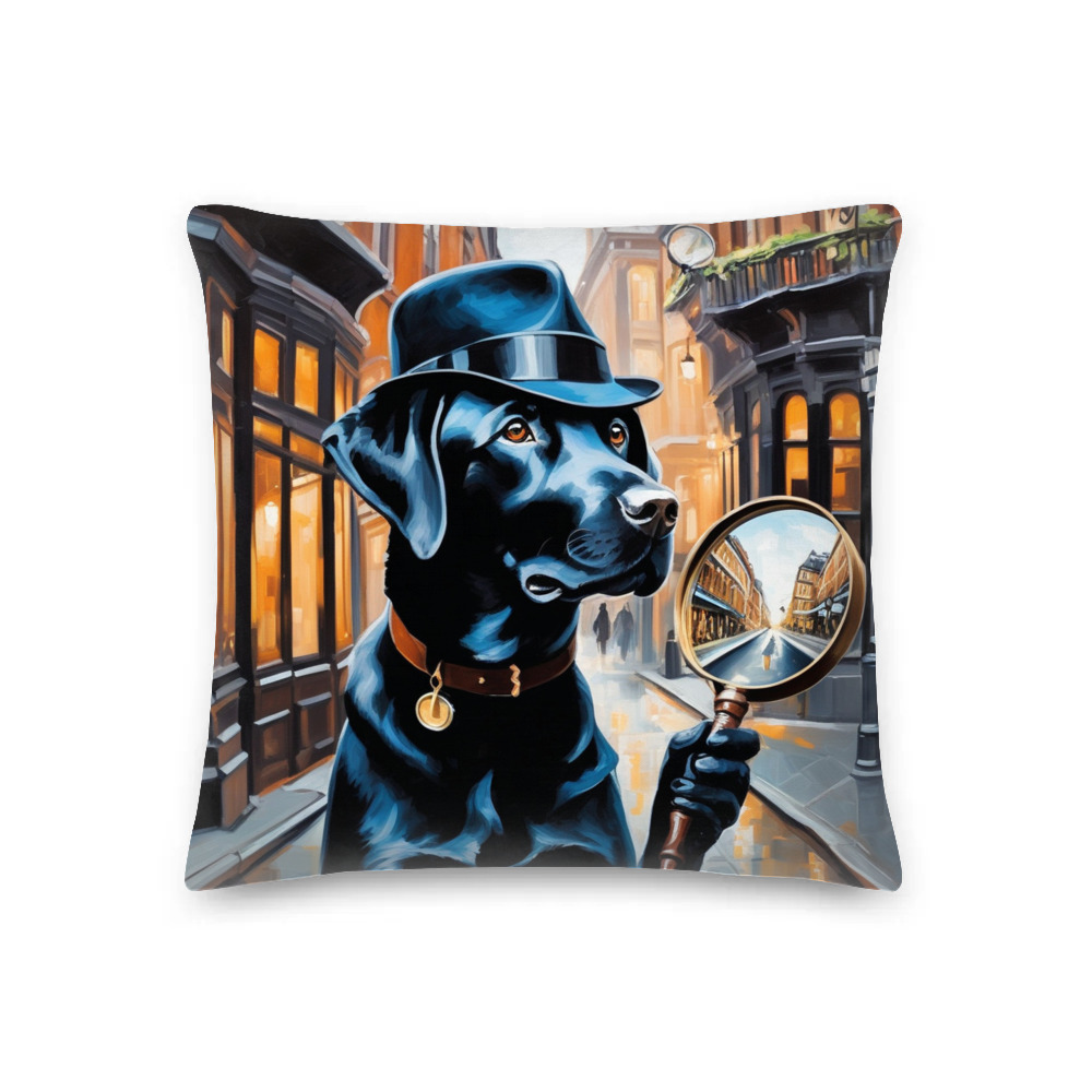 PugMug Custom Black Labrador Retriever Premium Pillow