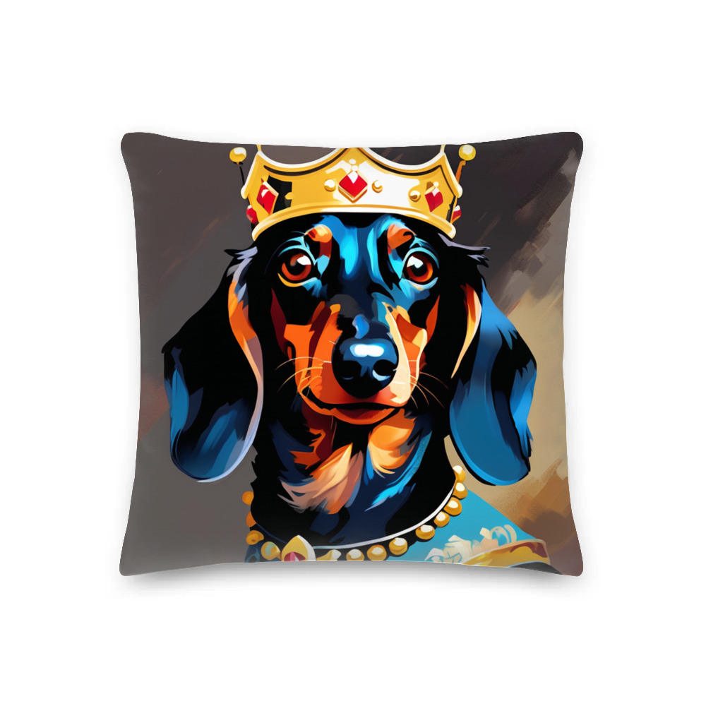 PugMug Custom Black Dachshund Premium Pillow