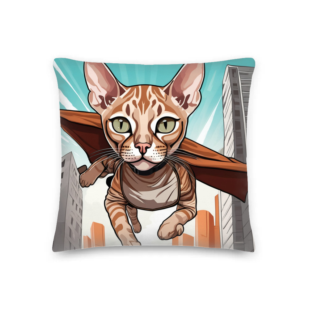 PugMug Custom Tabby Devon Rex Cat Premium Pillow
