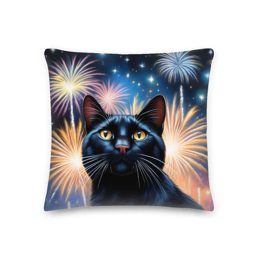 PugMug Custom Black Exotic Cat Premium Pillow