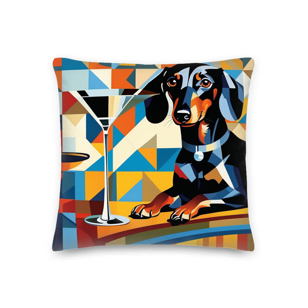 PugMug Custom Black Dachshund Premium Pillow