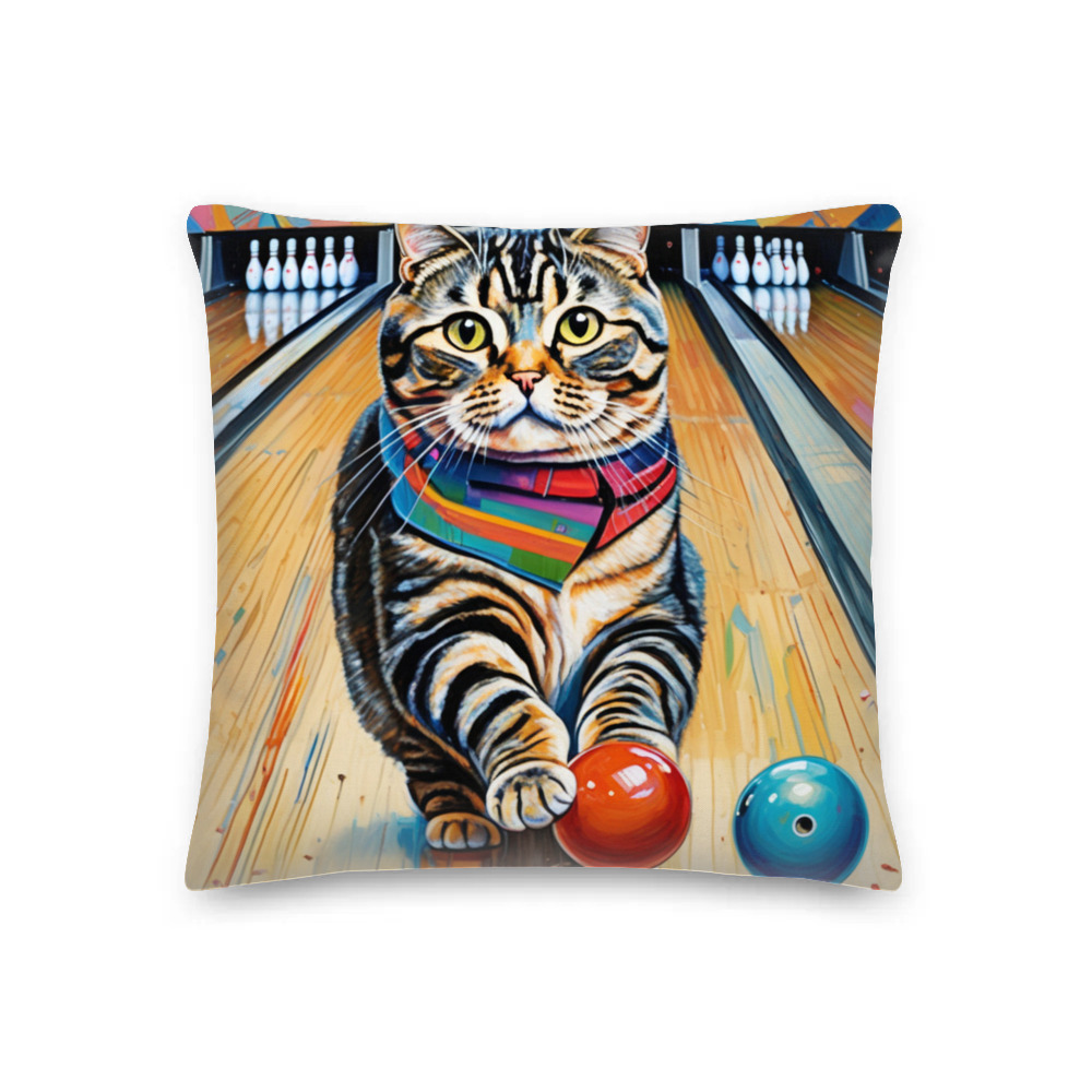 PugMug Custom Tabby Scottish Fold Cat Premium Pillow