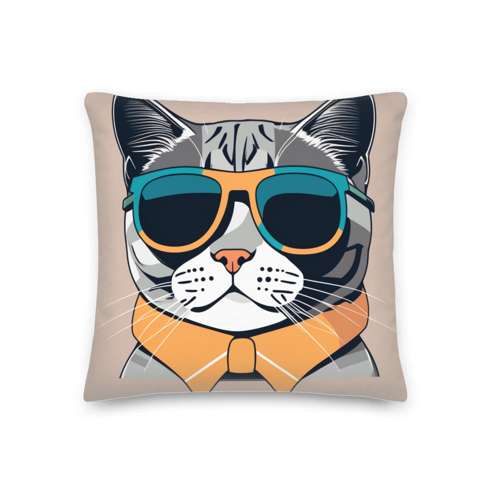 PugMug Custom Tabby British Shorthair Cat Premium Pillow