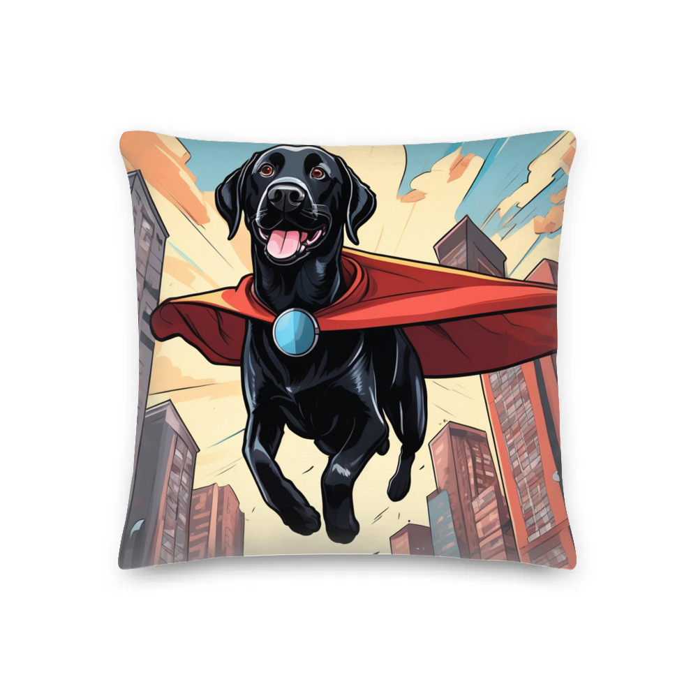 PugMug Custom Black Labrador Retriever Premium Pillow