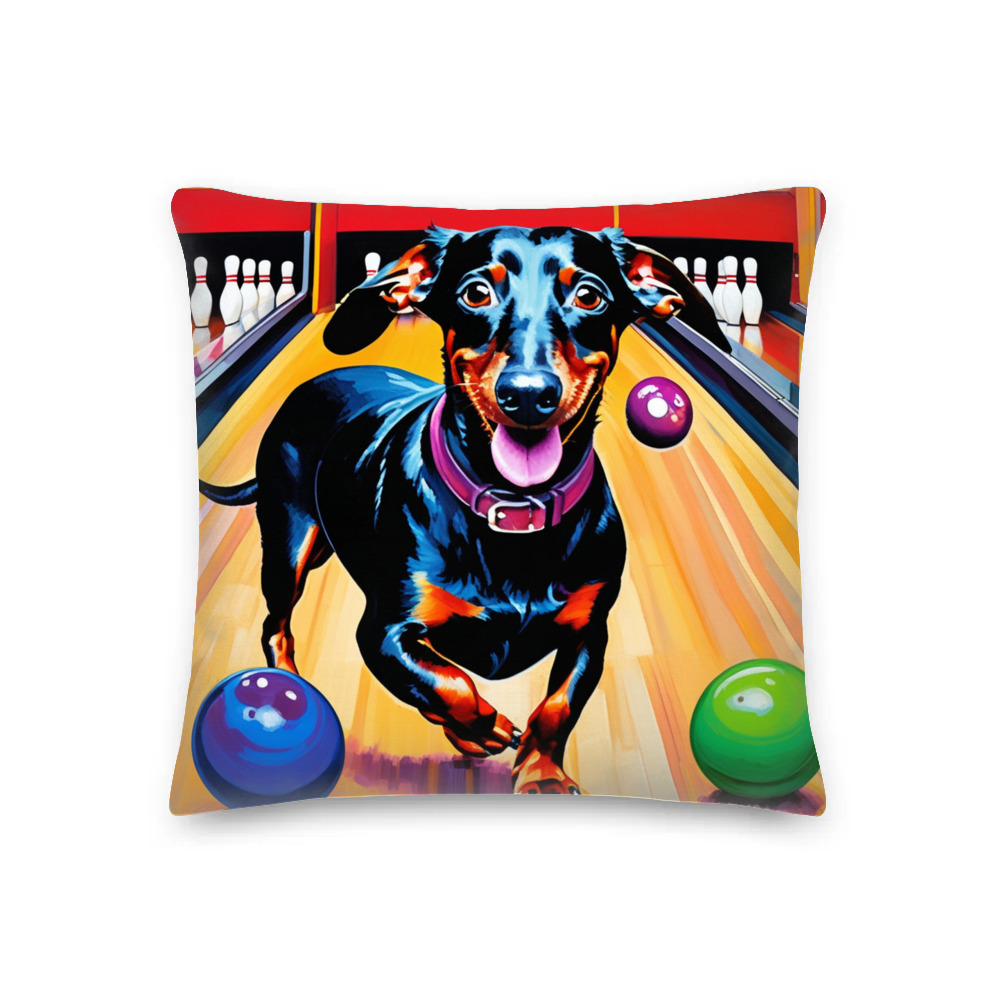 PugMug Custom Black Dachshund Premium Pillow