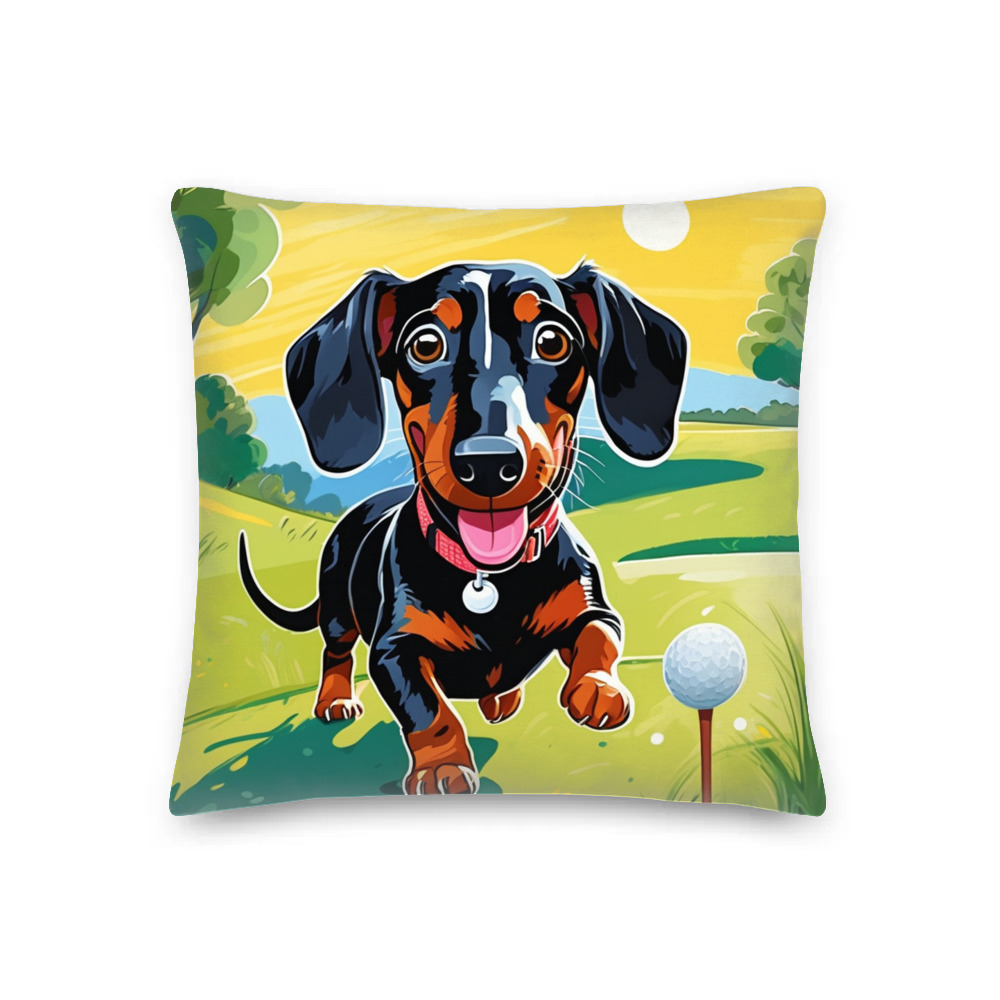 PugMug Custom Black Dachshund Premium Pillow
