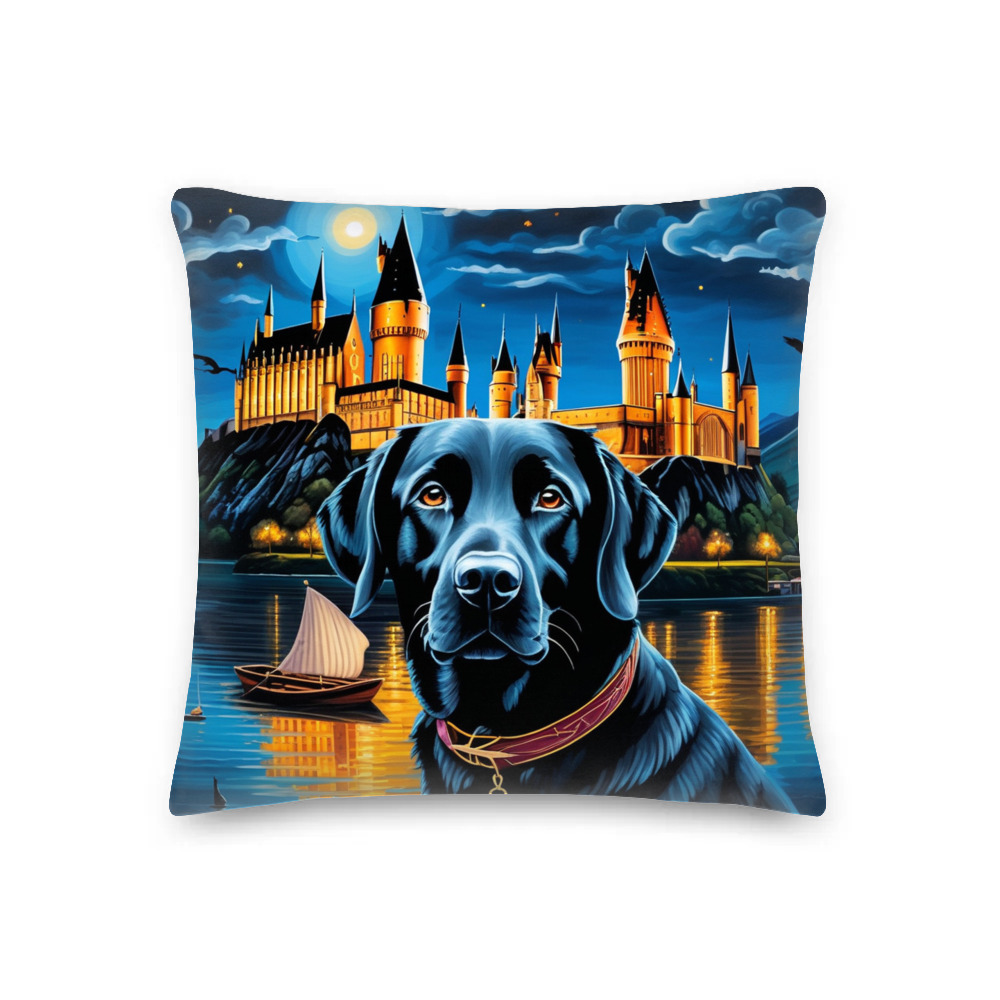 PugMug Custom Black Labrador Retriever Premium Pillow
