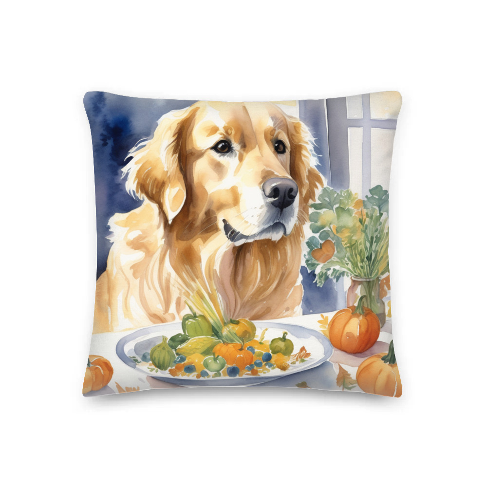 PugMug Custom Golden Retriever Premium Pillow