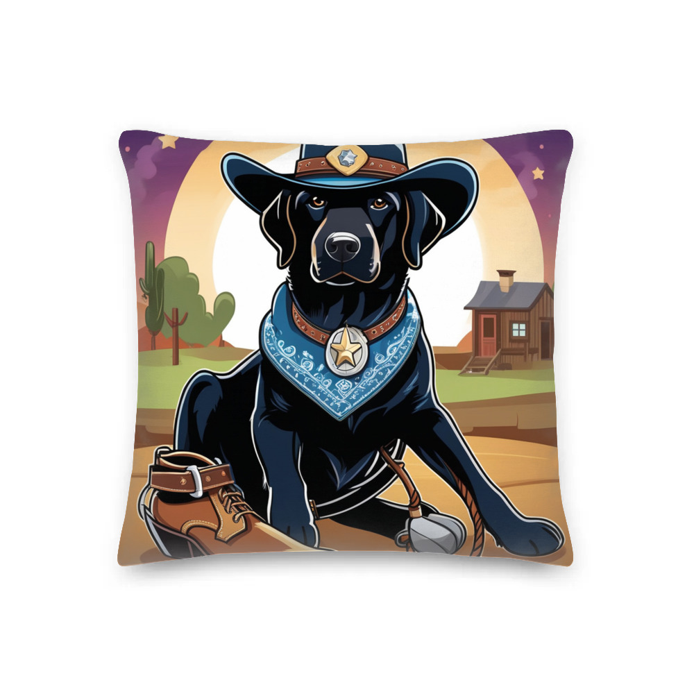 PugMug Custom Black Labrador Retriever Premium Pillow