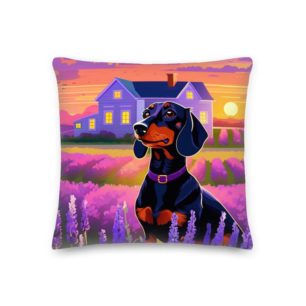PugMug Custom Black Dachshund Premium Pillow