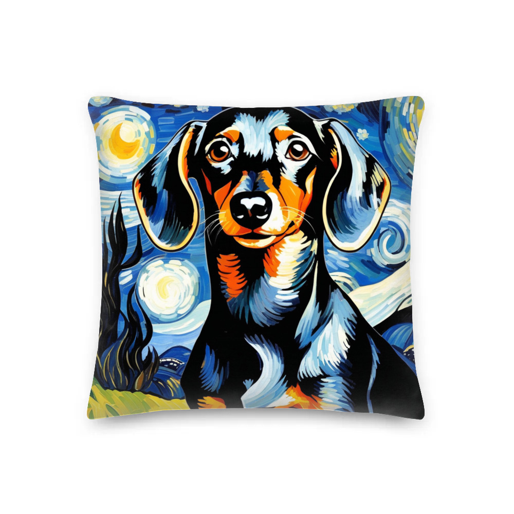 PugMug Custom Black Dachshund Premium Pillow