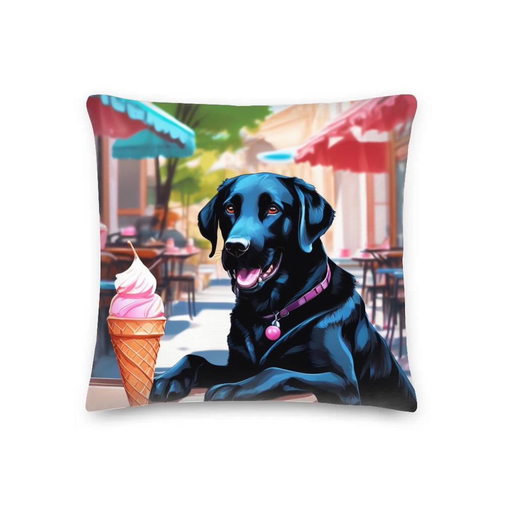 PugMug Custom Black Labrador Retriever Premium Pillow