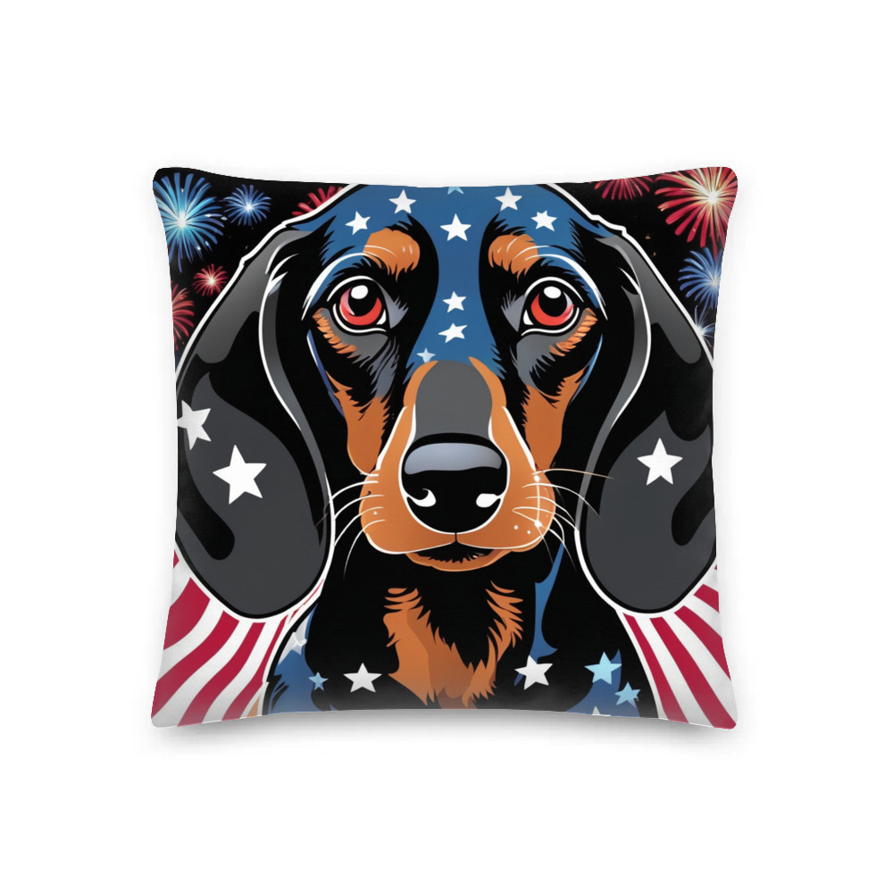 PugMug Custom Black Dachshund Premium Pillow