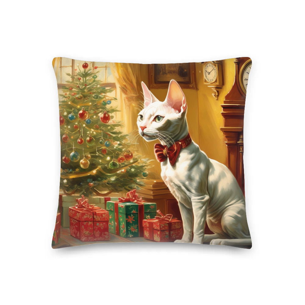 PugMug Custom White Sphynx Cat Premium Pillow