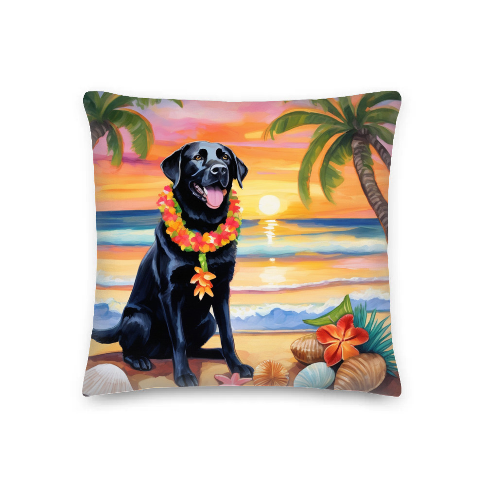 PugMug Custom Black Labrador Retriever Premium Pillow